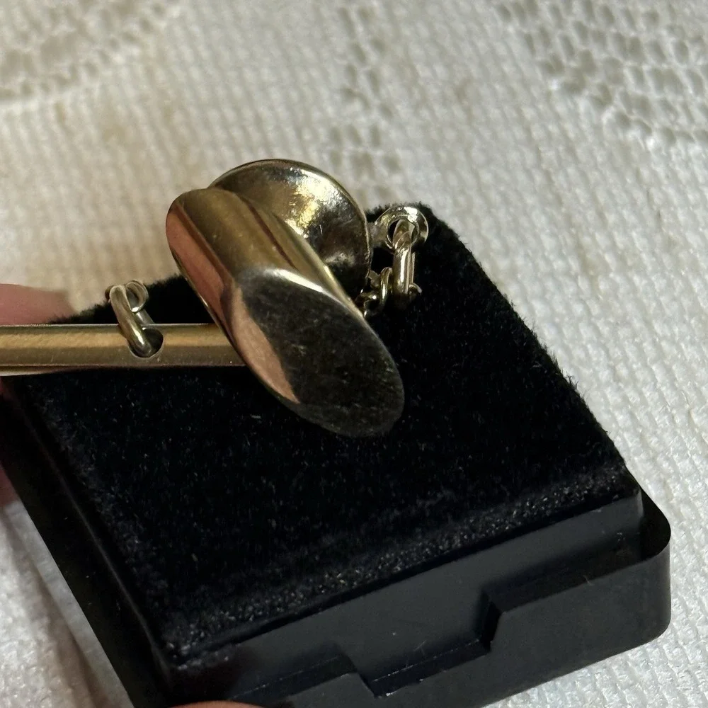 Men's‎ 3 Piece See Of Gold Toned Tie Tacks With Chain